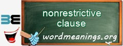 WordMeaning blackboard for nonrestrictive clause